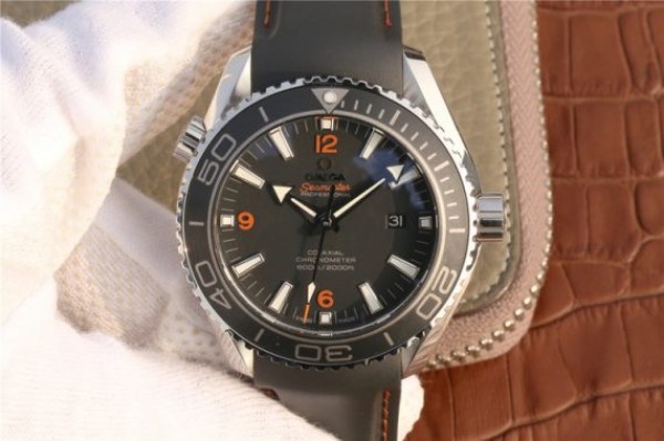 Omega Planet Ocean Professional Ceramic Bezel 45mm OMF Orange Marker Rubber Strap A8500