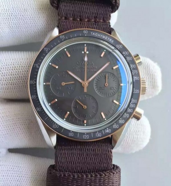 Omega Speedmaster Moonwatch Apollo 11 45th anniversary Limited Brown Dial Nylon Strap