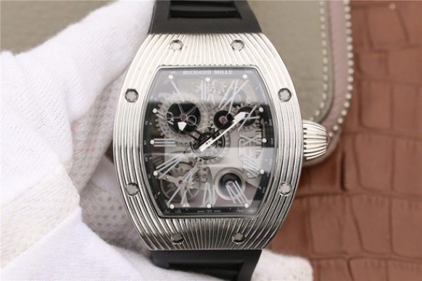 Richard Mille RM018 Hommage a Boucheron SS Black Skeleton Dial Black Rubber Strap 6T51