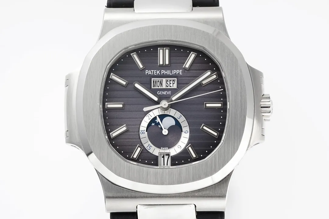 Patek Philippe Nautilus Blue Rubber Strap Watch - gallery