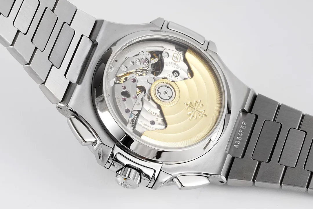 Patek Philippe 5980 Silver Chronograph Watch - gallery