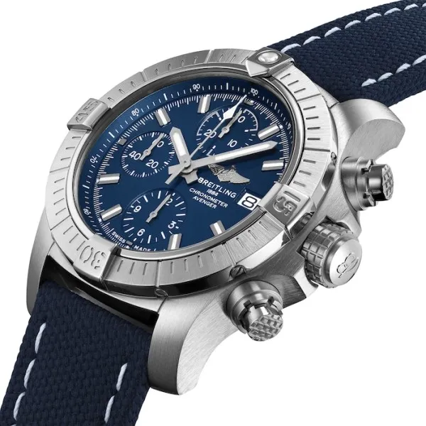 Breitling Avenger Men Automatic Blue Leather Watch A13385101C1X2 - view 3