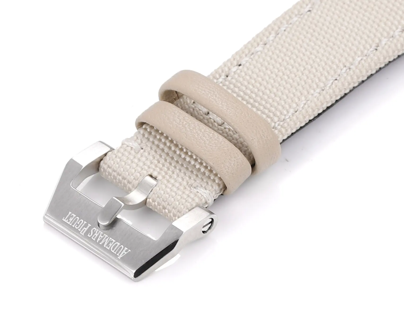 watch Audemars Piguet CODE 11.59 Stainless Steel Watch with Smoked Dial and Beige Fabric Strap, 41mm - view 6
