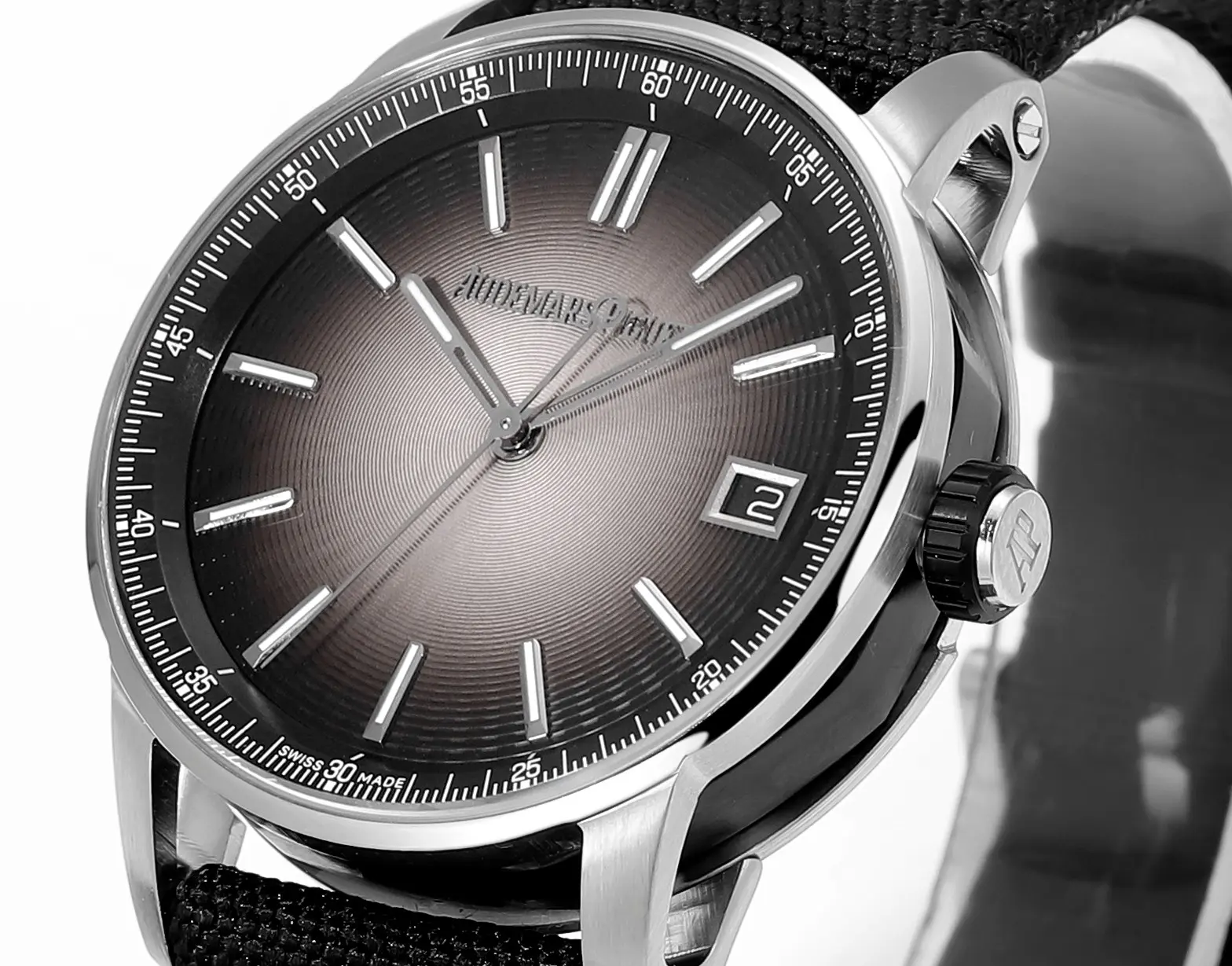 watch Audemars Pigeut CODE 11.59 Smoke Grey Dial Stainless Steel Case Black Fabric Strap Automatic Watch 41mm - view 5