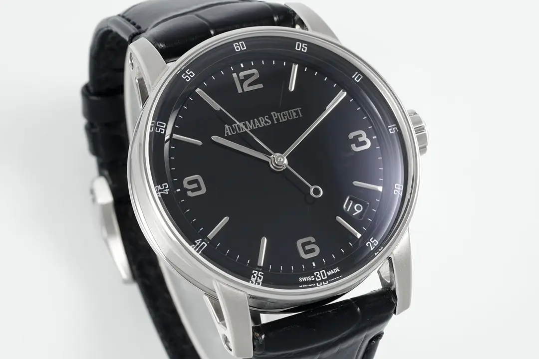 watch Audemars Piguet CODE 11.59 Blue Dial Three-Hand Automatic Watch   41mm Stainless Steel Case with Black Leather Strap - view 3