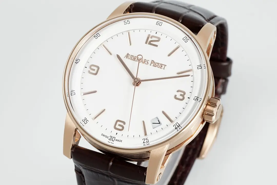watch Audemars Piguet CODE 11.59 Blue Dial Three-Hand Automatic Watch   41mm Rose Gold Case with Brown Leather Strap - view 4