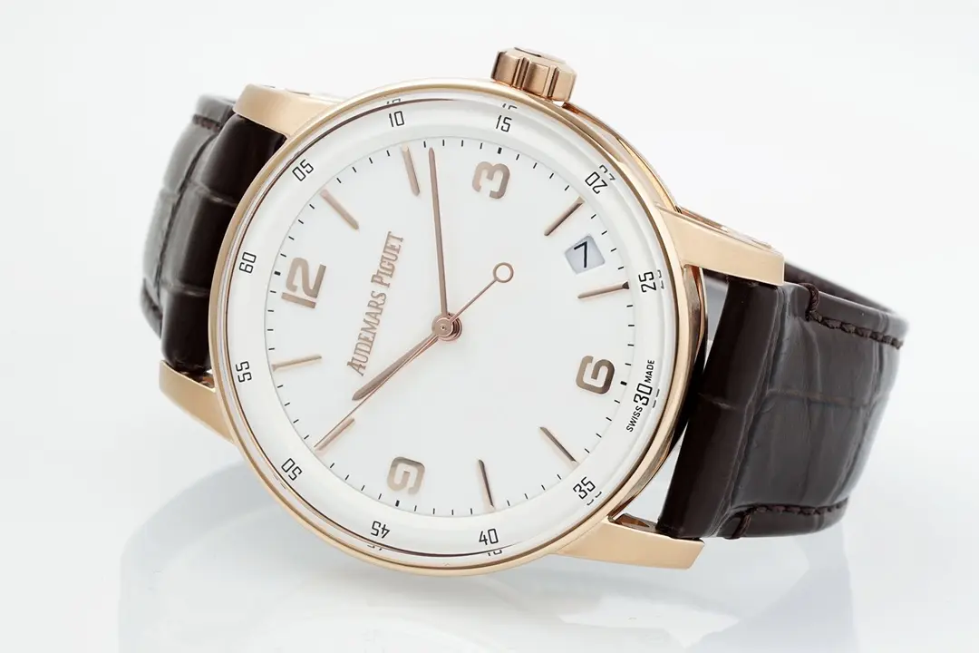 watch Audemars Piguet CODE 11.59 Blue Dial Three-Hand Automatic Watch   41mm Rose Gold Case with Brown Leather Strap - view 5