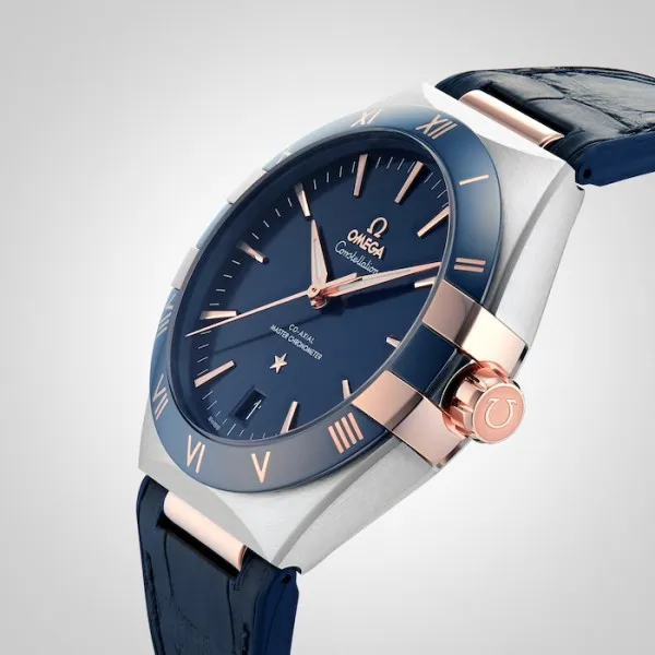 Omega Constellation Men Automatic Blue Leather Watch O13123412103001 - gallery