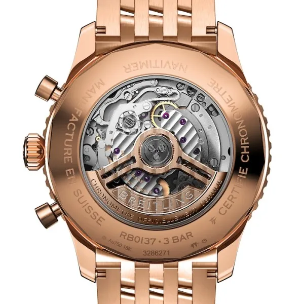 Breitling Navitimer Men Automatic Silver 18ct Rose Gold Watch RB0137241G1R1 - gallery