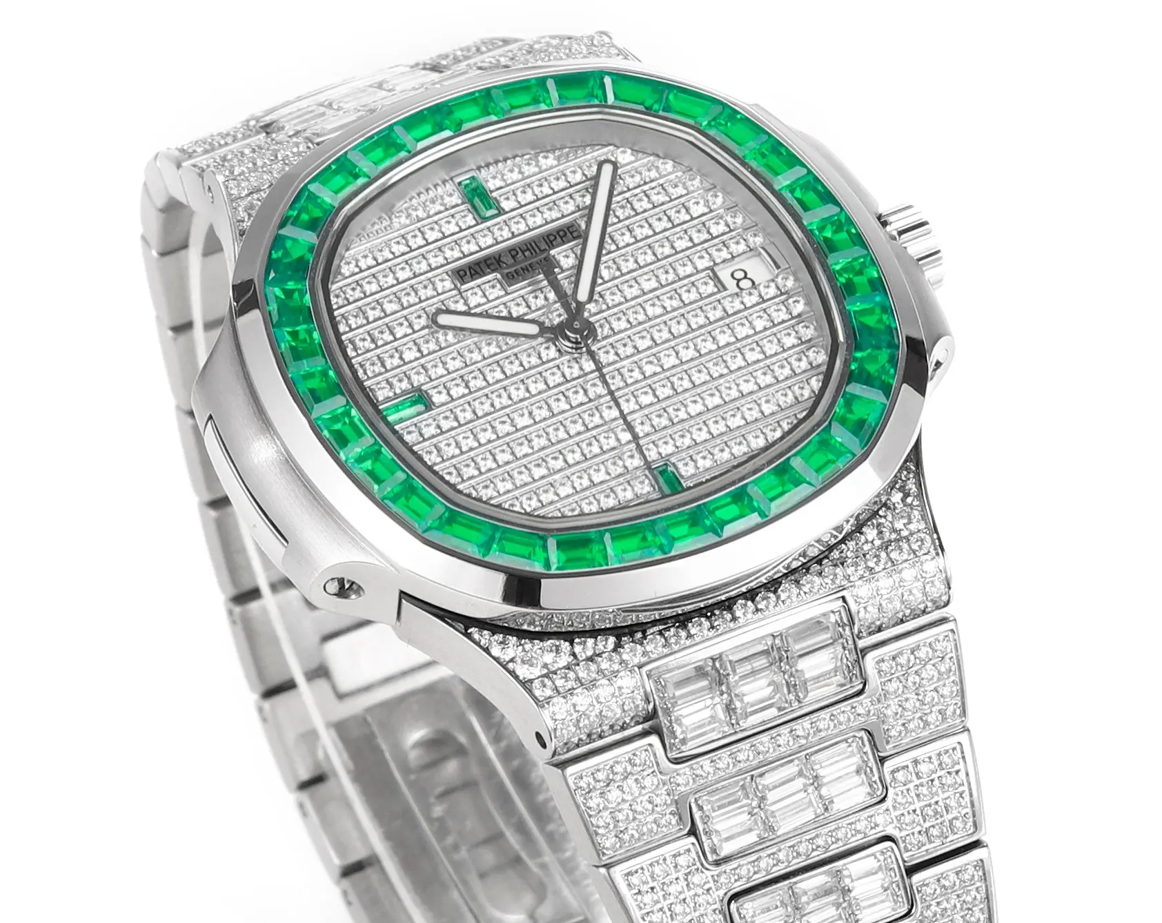 Patek Philippe Nautilus Platinum Green Watch - gallery