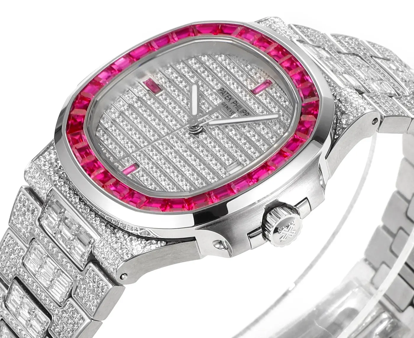 Patek Philippe White Gold Ruby Nautilus Watch - view 5