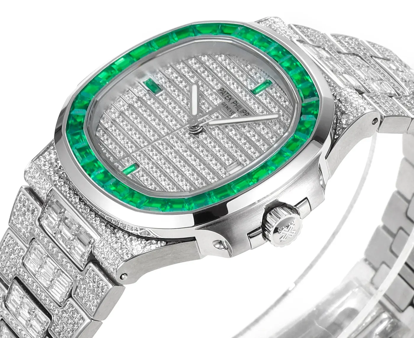 Patek Philippe Nautilus Platinum Green Watch - view 5