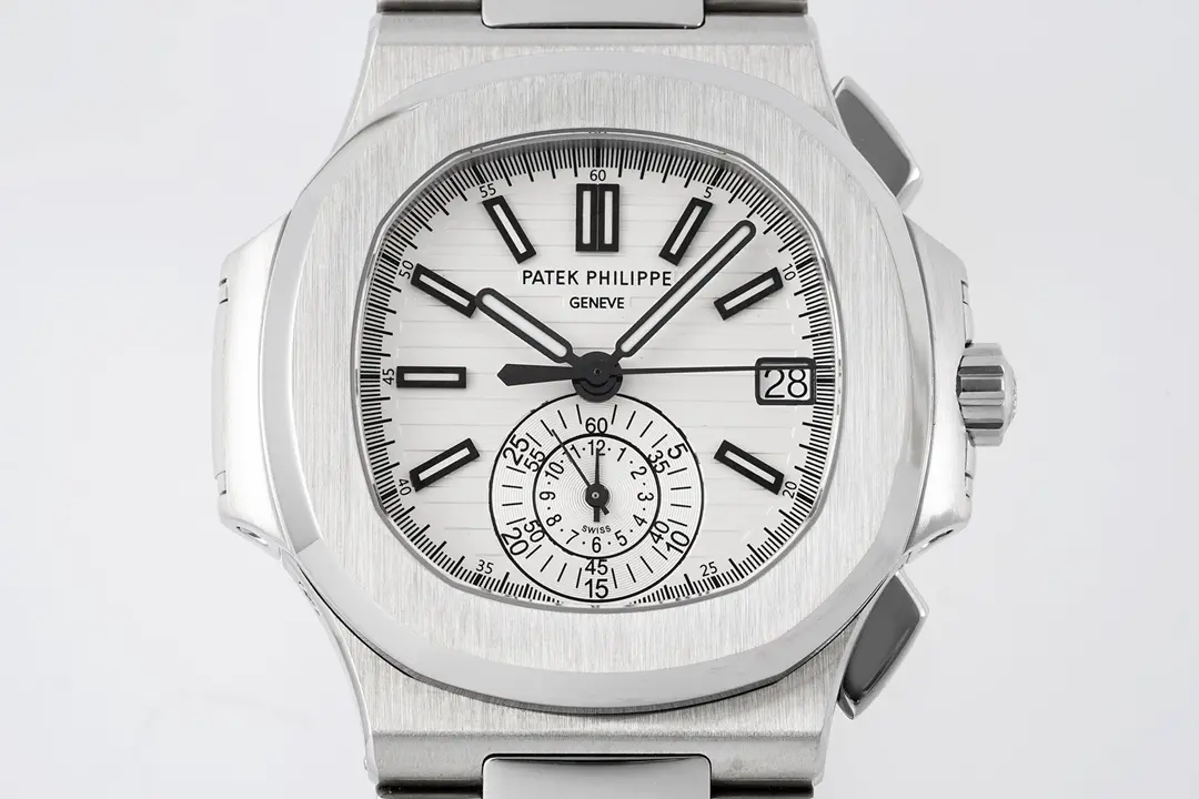 Patek Philippe Silver Nautilus Chronograph Watch - view 3
