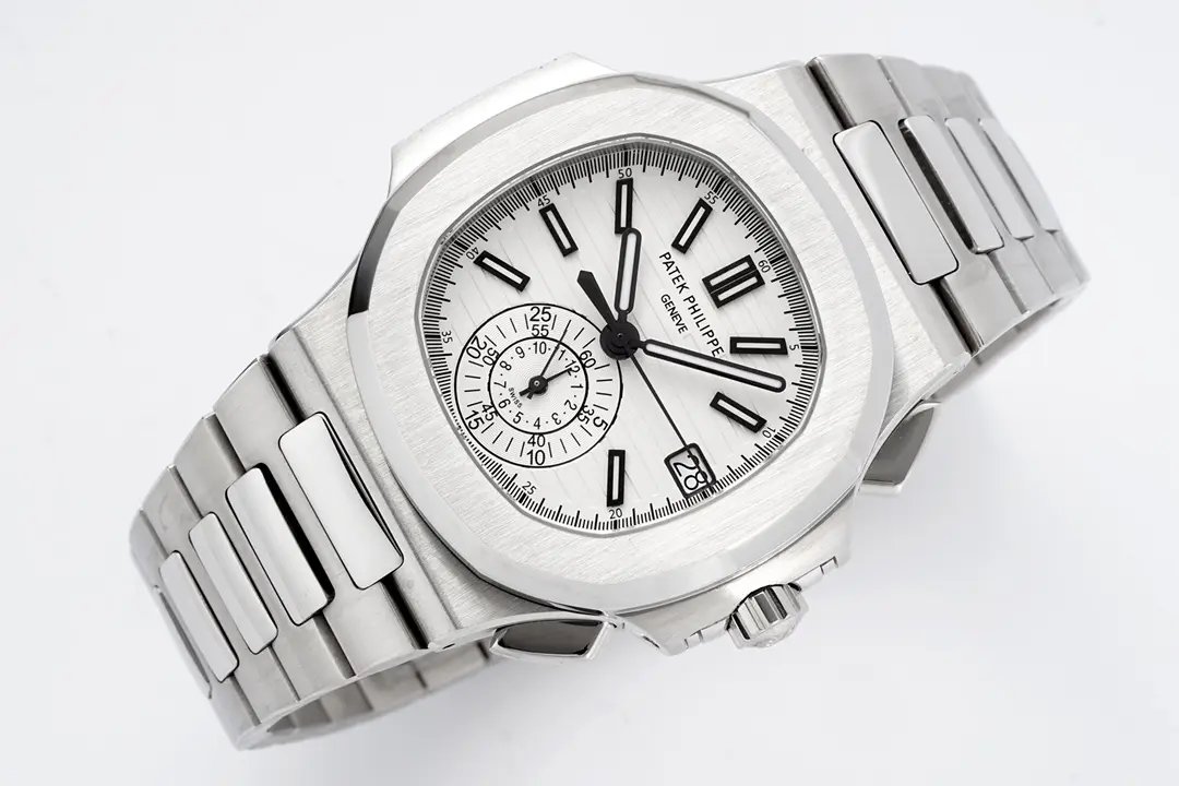 Patek Philippe Silver Nautilus Chronograph Watch - view 5
