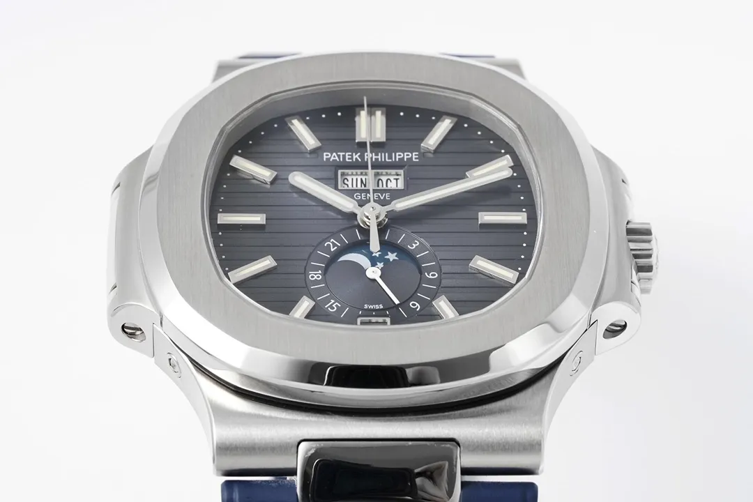 Patek Philippe Blue Nautilus Rubber Strap Watch - view 4