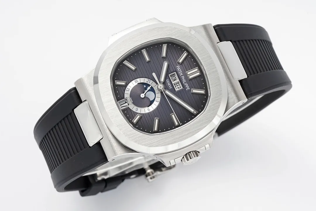 Patek Philippe Nautilus Blue Rubber Strap Watch - view 5