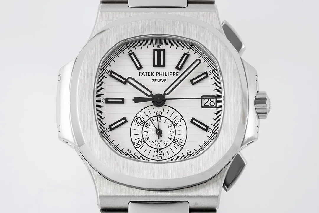Patek Philippe Silver Nautilus Chronograph Watch - view 3