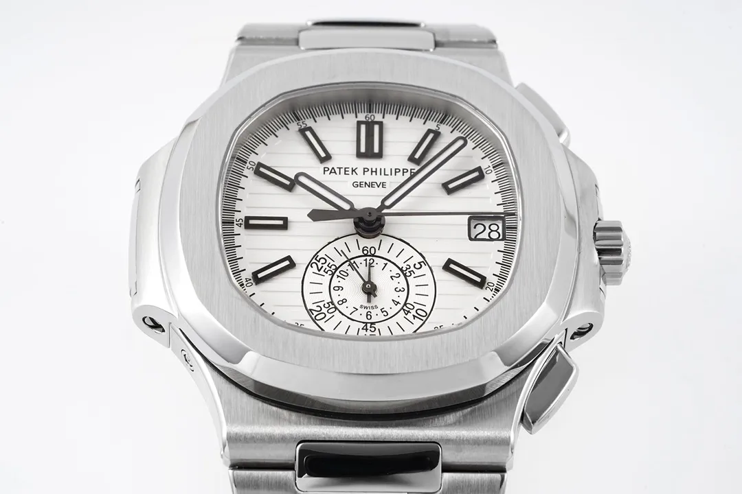 Patek Philippe Silver Nautilus Chronograph Watch - view 4