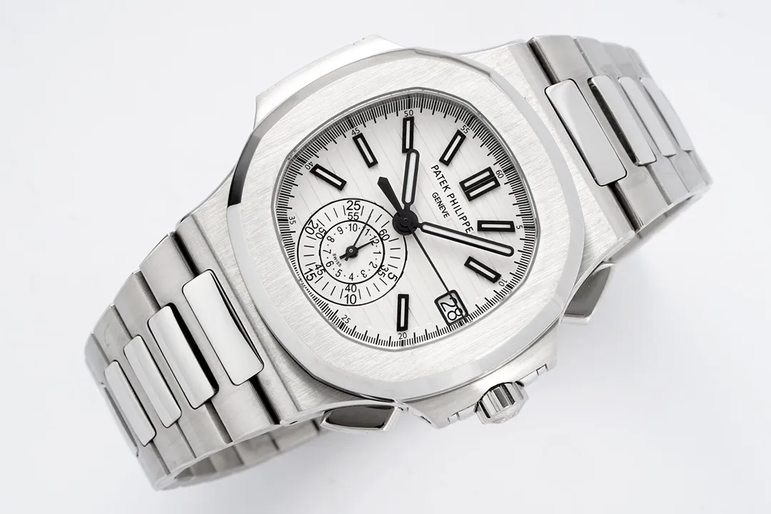 Patek Philippe Silver Nautilus Chronograph Watch - view 5