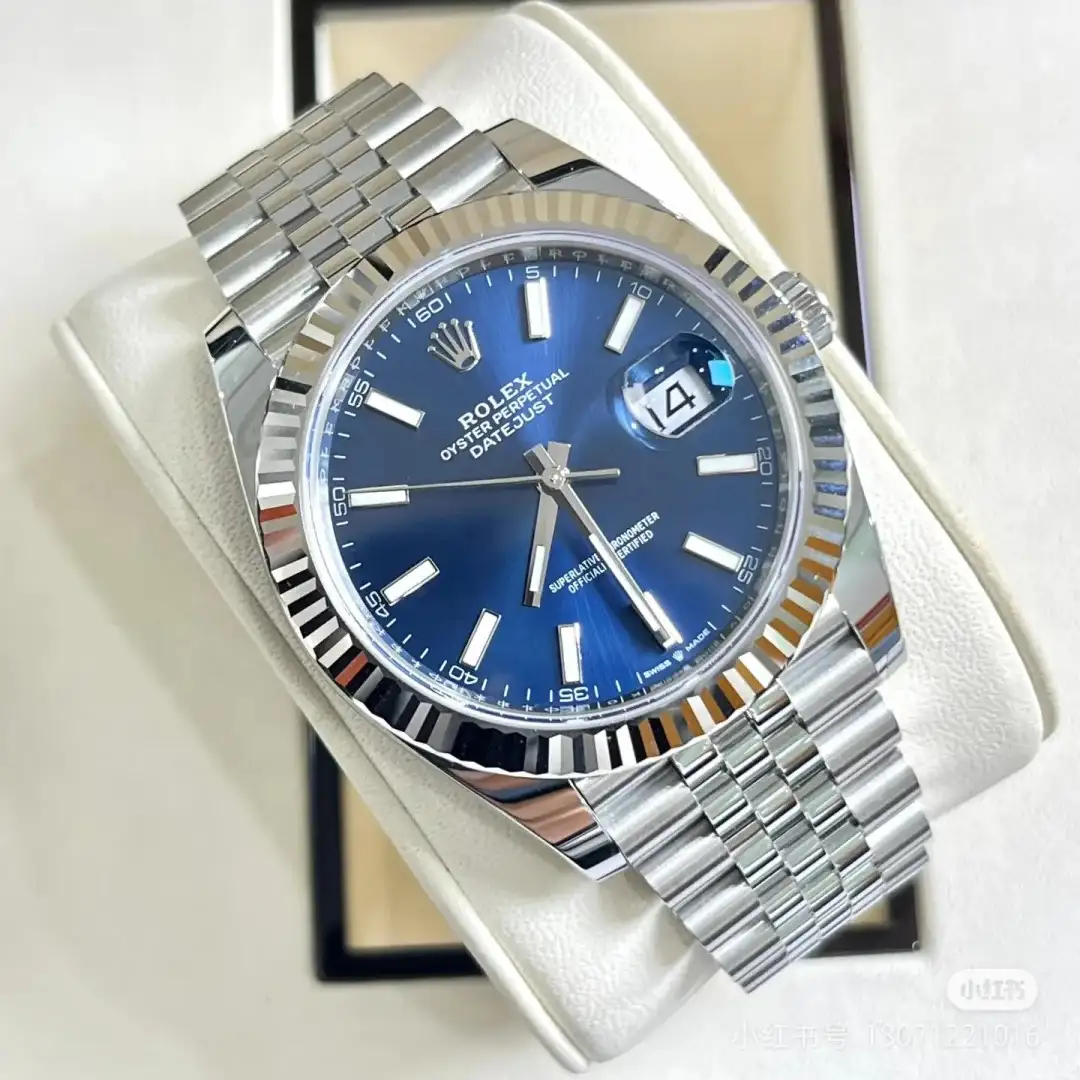 Rolex Datejust 41 White Gold/Steel Blue Dial Fluted Bezel 126334 (Jubilee) - gallery