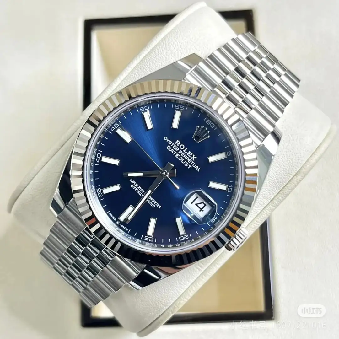 Rolex Datejust 41 White Gold/Steel Blue Dial Fluted Bezel 126334 (Jubilee) - gallery
