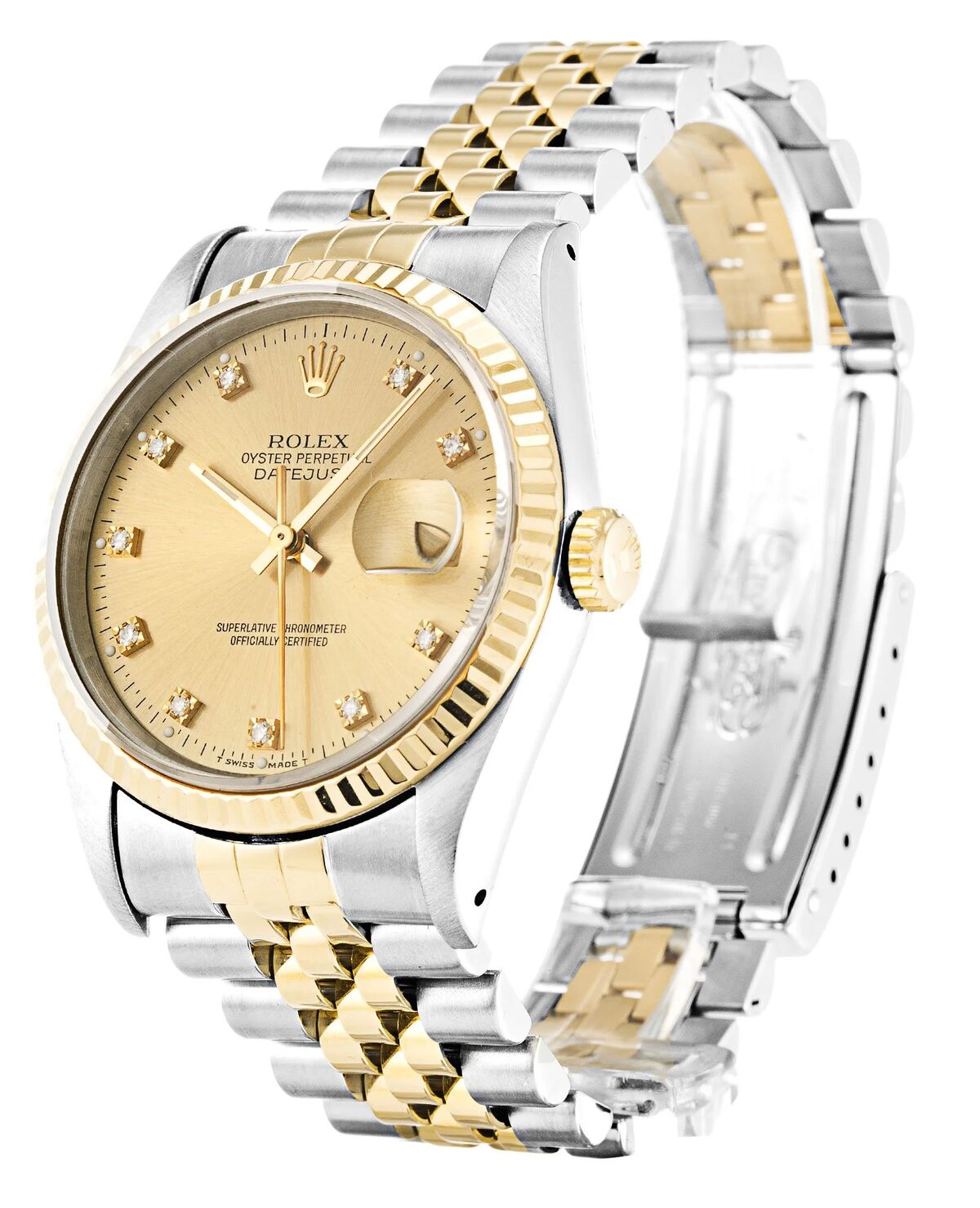Rolex Datejust 36mm Champagne Diamonds Dial 16233 - view 3