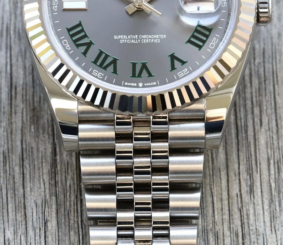 Superclone Rolex Datejust 41mm Rhodium Dial 126334  Wimbledon  Flutted / Jubilee - view 5