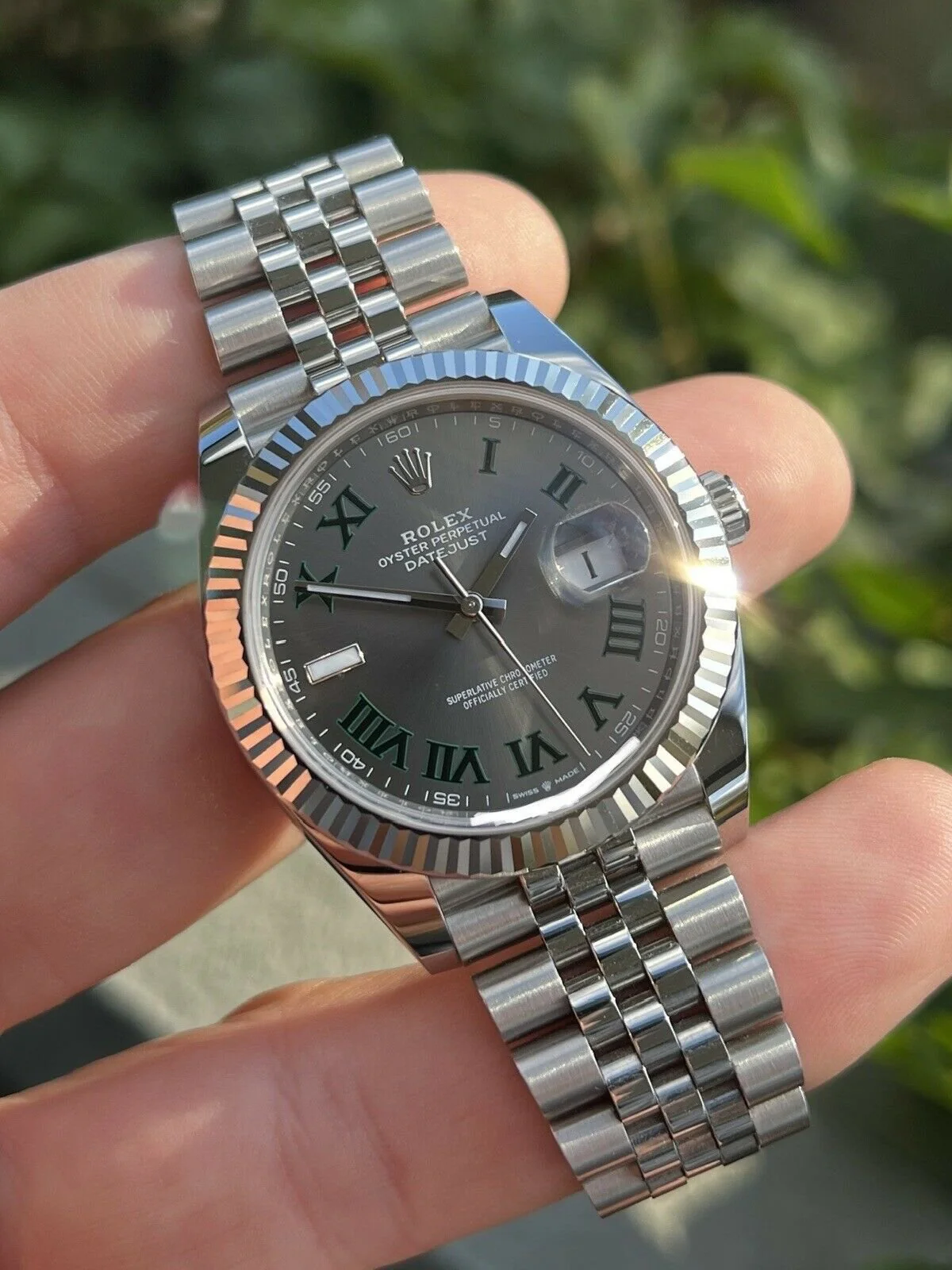 Superclone Rolex Datejust 41mm Rhodium Dial 126334  Wimbledon  Flutted / Jubilee - view 10