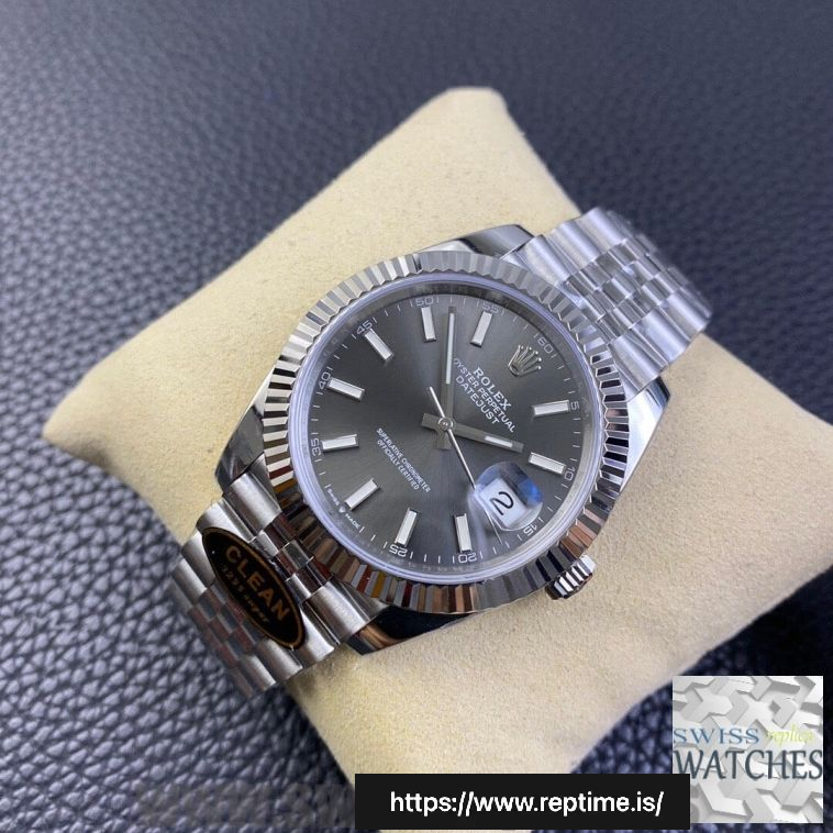 ROLEX DATEJUST GRAY DIAL STAINLESS STEEL 41MM SWISS REPLICA m126334.0024 - view 3