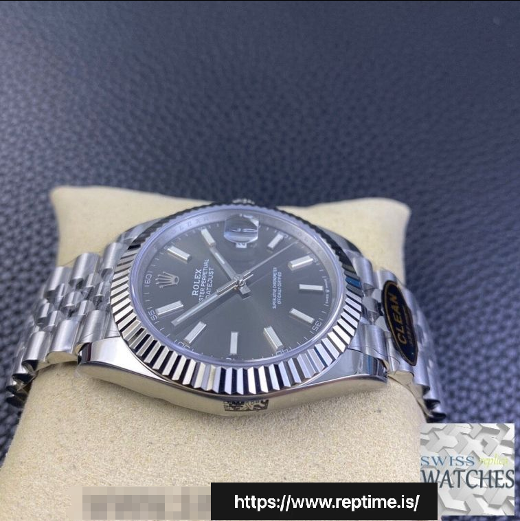 ROLEX DATEJUST GRAY DIAL STAINLESS STEEL 41MM SWISS REPLICA m126334.0024 - view 6