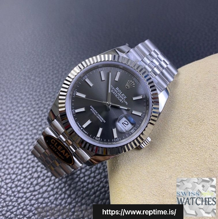 ROLEX DATEJUST GRAY DIAL STAINLESS STEEL 41MM SWISS REPLICA m126334.0024 - view 9