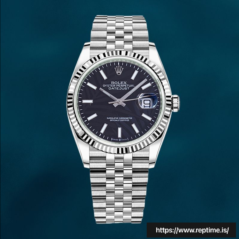 Rolex Datejust 126234 Men’s 41mm Black Palm Motif Dial Swiss Replica Watch - view 3