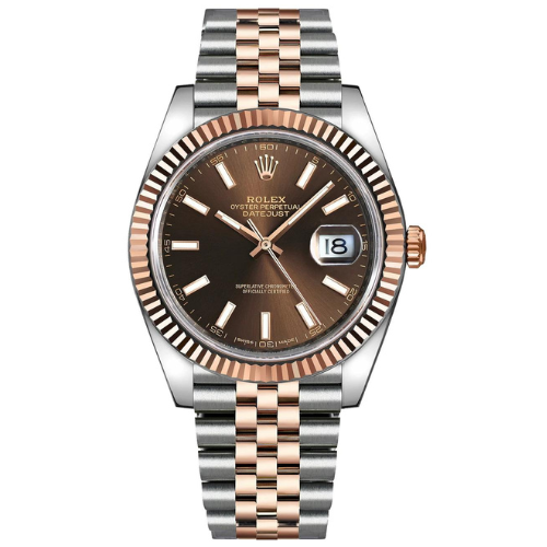 Rolex Datejust 41 Rose Gold/Steel Chocolate Dial Fluted Bezel (Jubilee) 126331 - view 3