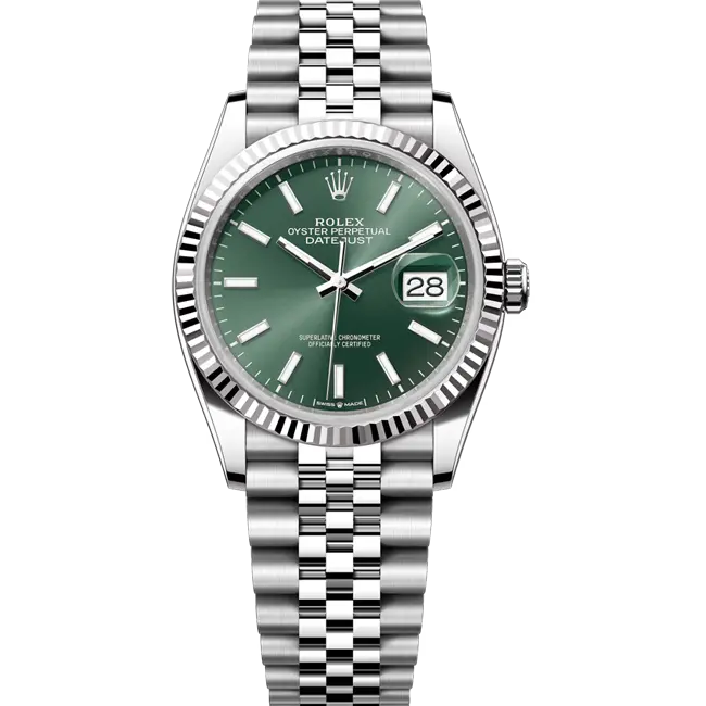 Rolex Datejust 36 Green Index Oystersteel White Gold Jubilee 106234 - view 4