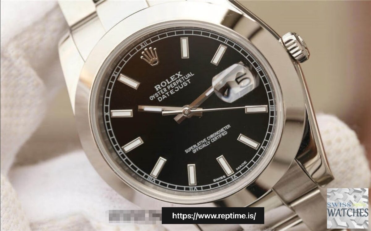 ROLEX DATEJUST BLACK DIAL STAINLESS STEEL 41MM SWISS REPLICA m126300.0011 - view 5