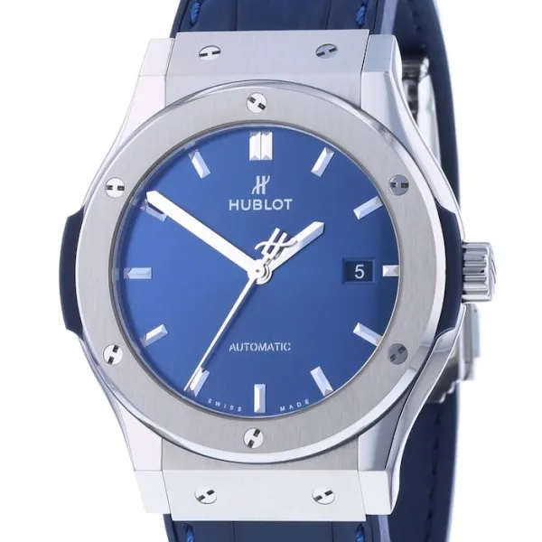 Hublot Classic Fusion Men Automatic Blue Leather Watch 542.NX.7170.LR - view 3