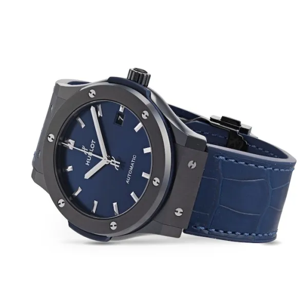 Hublot Classic Fusion Men Automatic Blue Rubber and Alligator Watch 511.CM.7170.LR - view 3