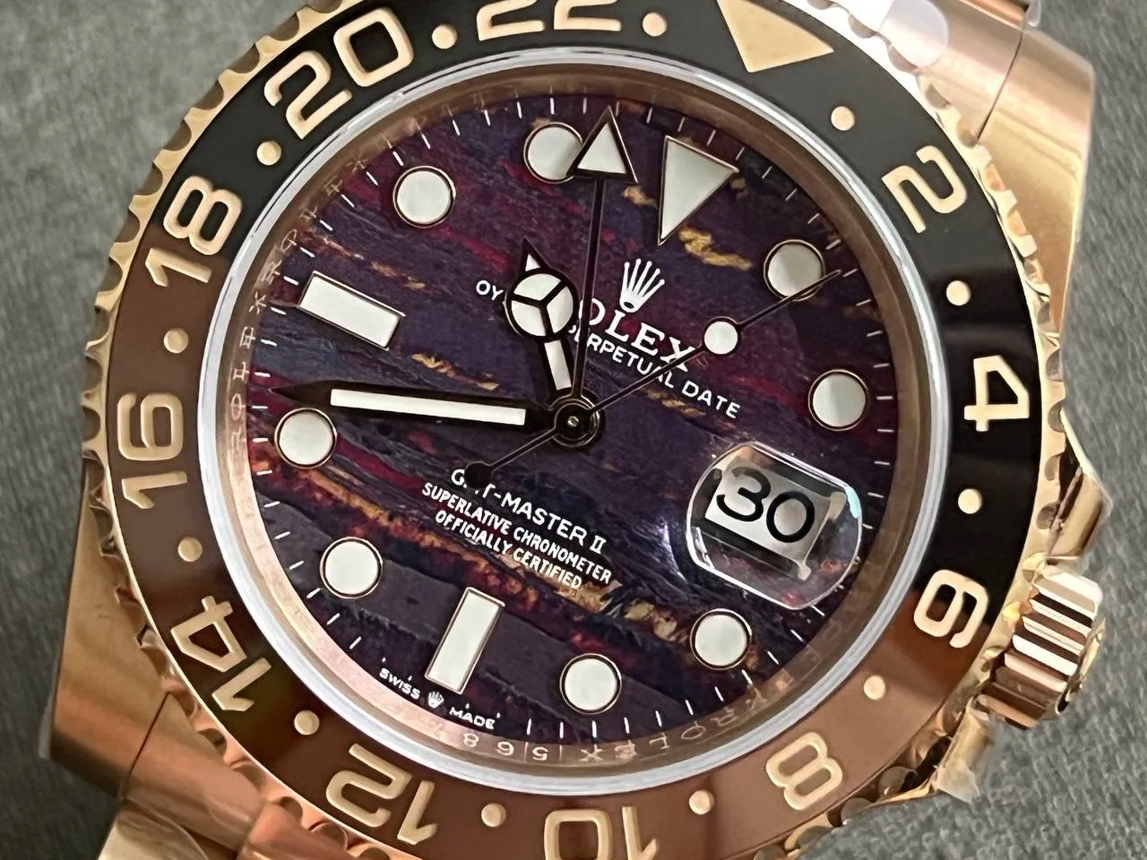 Superclone Rolex GMT-Master II 40 mm 126715CHNR Tiger Iron Dial - view 10