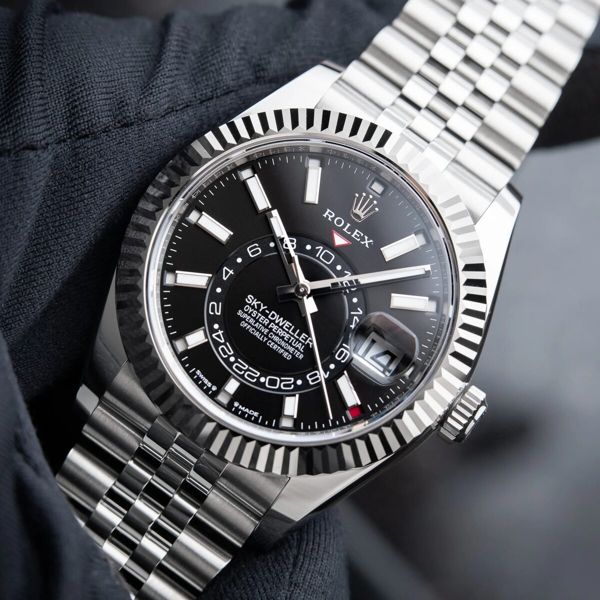 Superclone Rolex Sky-Dweller 42 mm Bright black Dial 336934 Jubilee - view 7