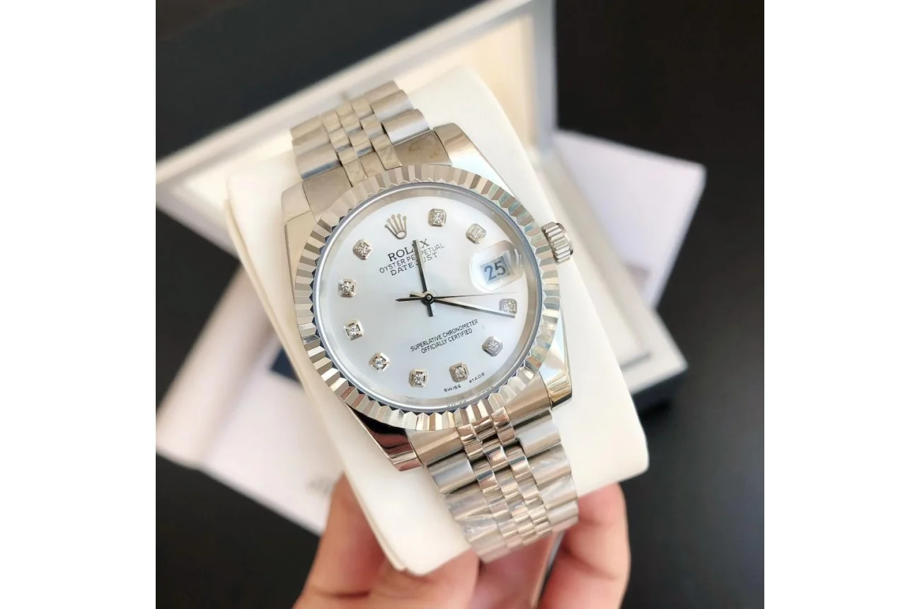Couple Watches Rolex Datejust 36/28mm SS/SS Jub Sliver/Dia - view 3