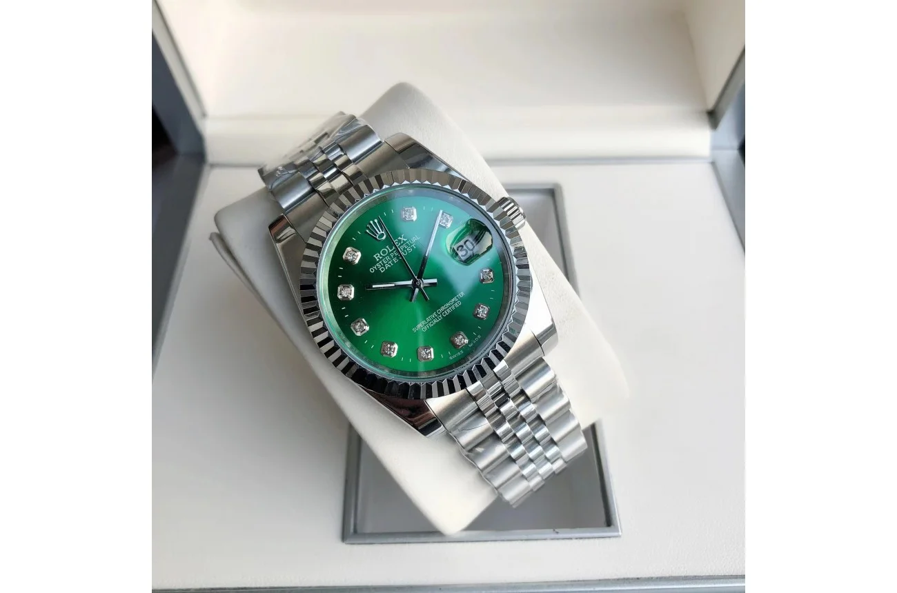 Couple Watches Rolex Datejust 36/28mm SS/SS Jub Green/Dia - view 5