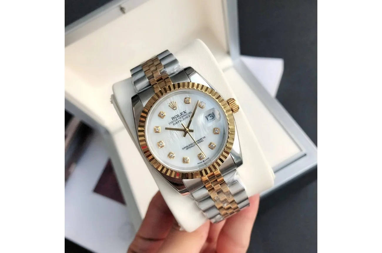 Couple Watches Rolex Datejust 36/28mm RG/SS Jub White/Dial - view 3