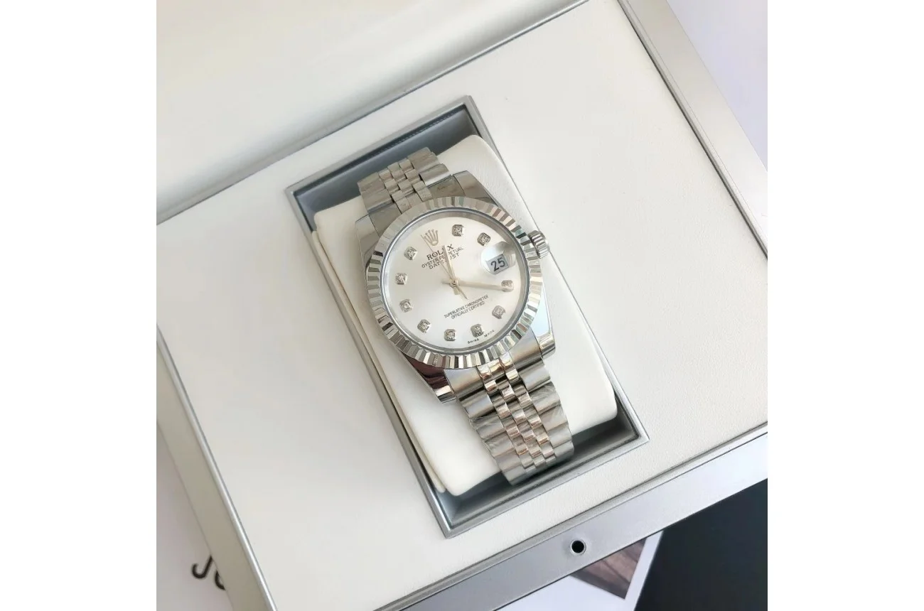 Couple Watches Rolex Datejust 36/28mm SS/SS Jub Sliver/Dia - view 4