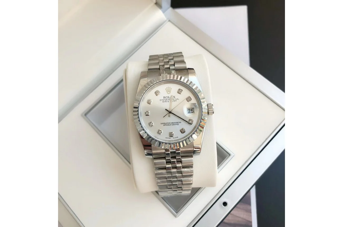 Couple Watches Rolex Datejust 36/28mm SS/SS Jub Sliver/Dia - view 5