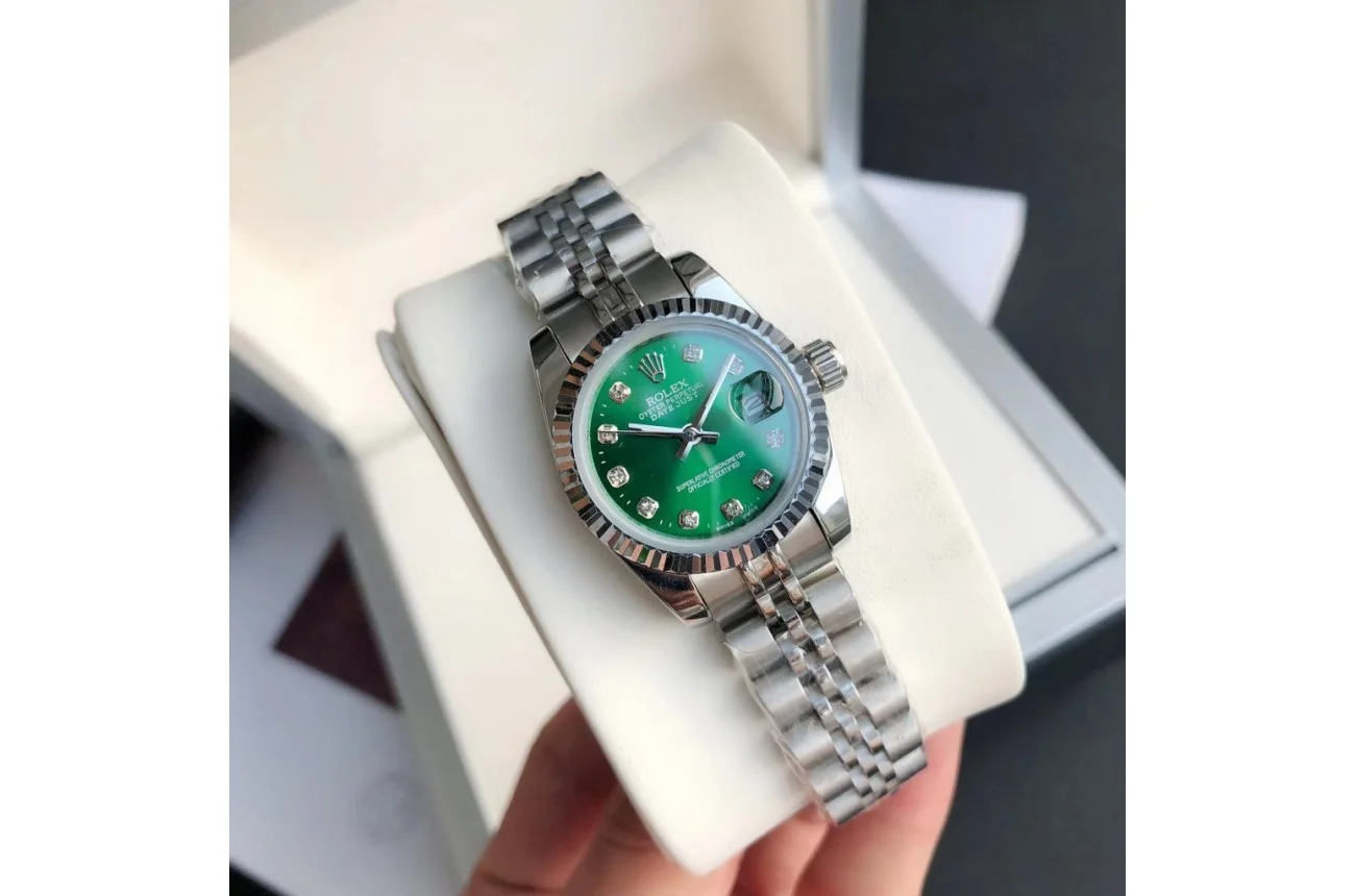 Couple Watches Rolex Datejust 36/28mm SS/SS Jub Green/Dia - view 6