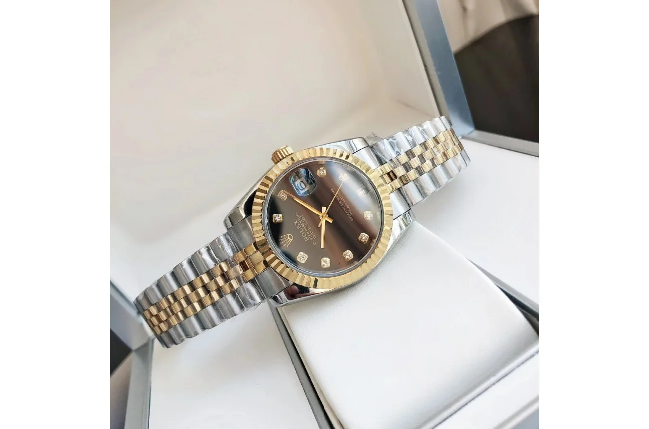 Couple Watches Rolex Datejust 36/28mm RG/SS Jub Black/Dia - view 6