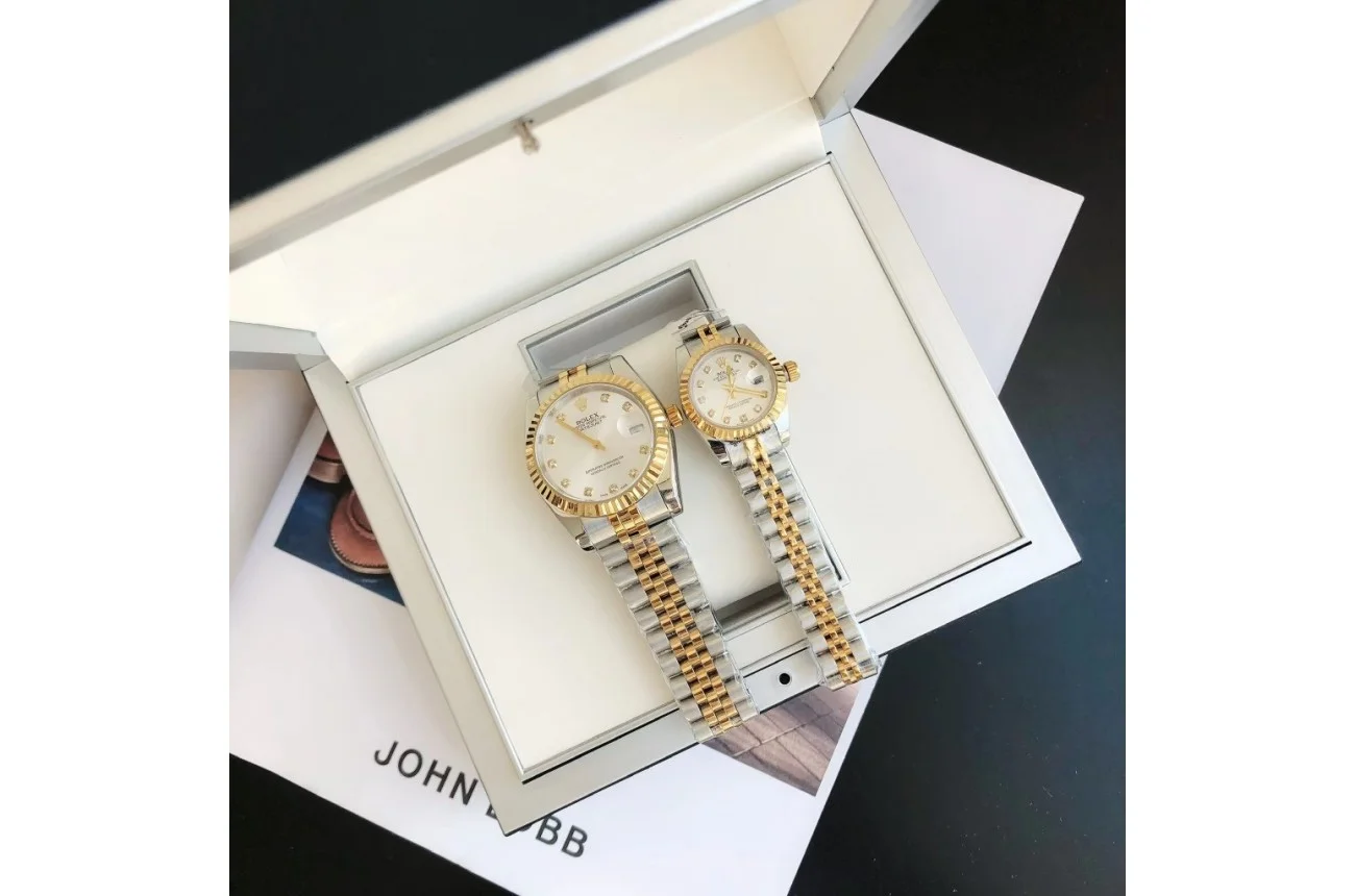 Couple Watches Rolex Datejust 36/28mm RG/SS Jub Sliver/Dia - view 10