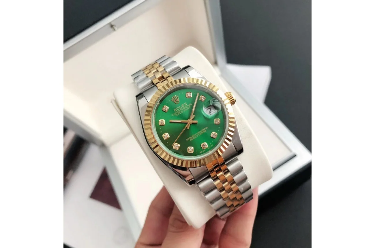 Couple Watches Rolex Datejust 36/28mm RG/SS Jub Green/Dial - view 3