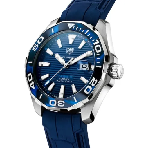 TAG Heuer Aquaracer Men Automatic Blue Rubber Watch WAY201P.FT6178 - view 3