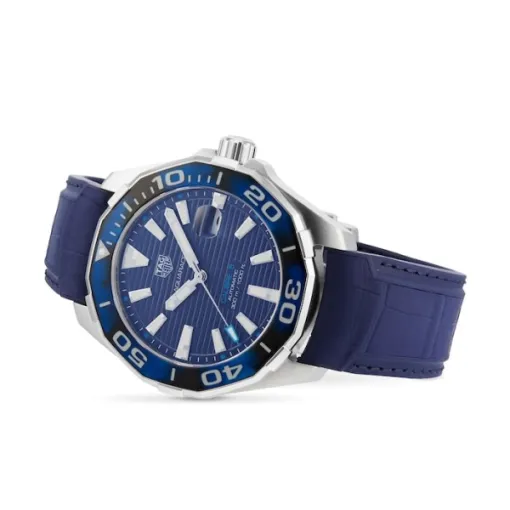 TAG Heuer Aquaracer Men Automatic Blue Rubber Watch WAY201P.FT6178 - view 6